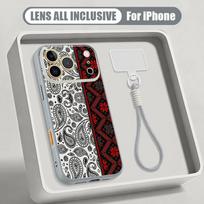 Vintage Mandala Floral Hand Strap Case For iPhone 17 Pro Max iPhone 16 15 14 13 Pro Max Magnetic For Magsafe Hybrid TPU+PC Matte Cover iPhone 13 pilka