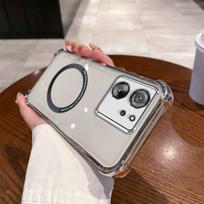 Case for Xiaomi 13T Pro,13T Clear Magnetic Casing Electroplated Lens Frame Phone Cover Xiaomi 13T Pro gray