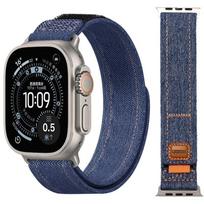 Džinsinis nailoninis dirželis Apple Watch Ultra 3-2-1 49mm 11 10 46mm 42mm pintas apyrankės iWatch 9 8 7 6 5 4 SE 45mm 44mm 41/40mm juosta (S11-10 42mm) 40 41m gray