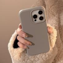 Maillard solid color iphone16pro max suitable for 15 Apple 17 mobile phone case 14 advanced simple 13 anti-drop 11 gray
