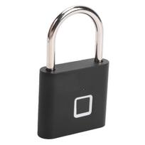 Fingerprint Padlock Keyless Water Proof Fingerprint Lock USB Rechargeable Quick Unlock for Backpack Luggage Black 20 white
