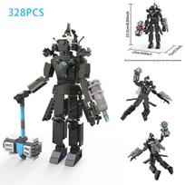 MOC Skibidi Tualeto Statybinių Blokelių Rinkinys Vaikams Titan Kameramanas Garsiakalbis Modelis Klasikiniai Žaislai Berniukams Gimtadienio Kalėdinės Dovanos black