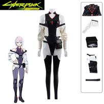 Elegant Cyberpunk Edgerunners Lucy Costume For Halloween And Family Gatherings XXXL black