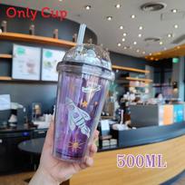 Summer New As Material Student Bubble Tea Cup With Lid 500ml Cold Fruit Juice Glass For Office Home Use violetinė
