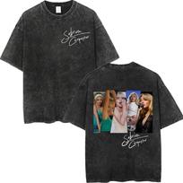 Retro skalbinių Sabrina Carpenter prekių grafinis marškinėlis vyrams moterims spausdintas marškinėlis vasariniai laisvalaikio mados drabužiai viršutiniai drabužiai aukštos kokybės vintažinis gatvės stilius S black