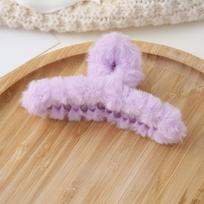 Plush Shark Claw Clip Headdress - Trendy High-End Hair Accessory for Women gray