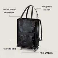 HULKEN Haoken Dvigubo naudojimo pirkinių kuprinė su ratukais ir vežimėlis S - Double Waterproof + 4 Silent Wheels, Carry-on