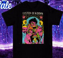 System of A Down (SOAD) Dvipusis Turas Muzikos Festivalio Marškinėliai 2026 Vasara Unisex Unisex Medvilninis Oversize Marškinėliai StreetwearY2K L blue