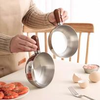 Ypač storas 304 nerūdijančio plieno puodas su rankena - puikiai tinka greitai paruošiamiems makaronams, karštam aliejui ar pienui. 14cm Instant Noodle Pot sidabras