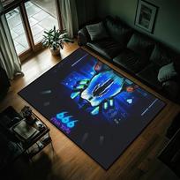 Rapper Juice Wrld 999 Small Carpet Bedside Kitchen Bath Living Home House Bedroom Floor Mat Doormat Decoration 60cmX90cm blue