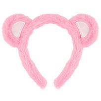 31BB Minkšto pliušinio meškiuko ausų lankeliai su elastine viela Vaikams, Moterims, Šventės Kostiumui rožinė