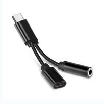 2 in 1 Type C Audio Adapter USB C to 3.5mm 3.5mm Jack Connector USB C Headphone Jack Adapter juoda