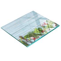 Decorative Glass Kitchen Chopping Board for Spices and Herbs 60x52 cm