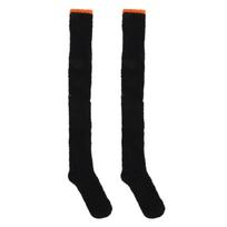 1 Pair Women's Warm Plush Thigh High Socks Winter Coral Fleece Over The Knee Long Socks for Home Sleep Floor Solid Colors one size juoda