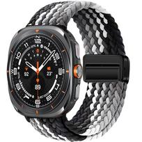 For Samsung Galaxy Watch Ultra 2 Strap 47mm Accessories Magnetic Nylon Braided Sport Bracelet Correa Galaxy Watch 7 Ultra Band Galaxy watch Ultra gray