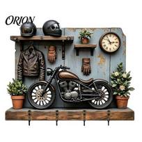 Camping Gift for Travel Lovers Wooden Key Holder Rack, Vintage RV Pattern Rack with 4 Hooks, Wall 2D Farmhouse Mount Organizer Entryway Hallway B gray