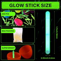 200 Pcs Fishing Glow Sticks Bulk For Bobbers 1.5 Inch Mini Glow Sticks Night Fishing Glow Stick Rod Tip Glow Sticks Underwater žalia
