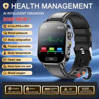 Naujas Vyriškas Tikslus Sveikatos Diagnozės EKG Išmanusis Laikrodis Kraujo Spaudimas Kraujo Deguonis Kraujo Riebalai Šlapimo Rūgštis Temperatūra Bluetooth Skambutis Išmanusis Laikrodis Accurate diagnosis gray