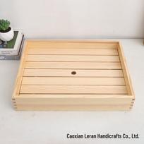 Japanese Style Wooden Sushi Box with Lid for Sashimi and Yakitori Display