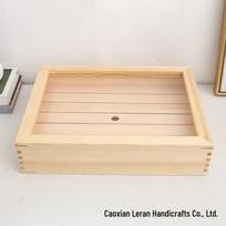 Japanese Style Wooden Sushi Box with Lid for Sashimi and Yakitori Display