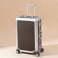 Prabangus 20 colių aliuminio-magnio rankinis lagaminas su odos apdaila ir universaliais ratukais 20-inch Carry-on white