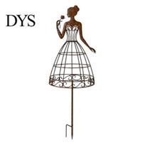 Graceful Silhouette Stakes for Borders Vintage Lady Garden Trellis Stake, Rustic Metal Plant Support Climbing Elegant Female Vines And Flowers, 1pc gray