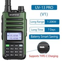 BaoFeng UV-13 PRO V1 V2 Walkie Talkie High Power Multi Band Type-C Charger DTMF AM FM 999CH Long Range UV-5R Ham Two Way Radio EURO