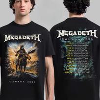 Megadeth 2026 Canada Tour Skull Bear Moose Print Tee Thrash Metal Band Streetwear Casual Unisex Top for Fans 120 gray