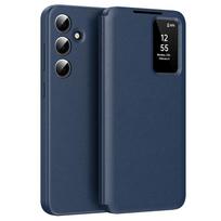 Samsung Galaxy A55 5G atverčiamas dėklas - Mėlynas, Smart View piniginė su kortelės lizdu