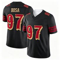 Men #23 McCaffrey Black Football Jersey V‑Neck Short Sleeve Sport Tops Fans Quick Dry Sports Shirt  Men Women Family Matching 5XL red
