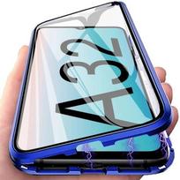 Metalinis magnetinis dėklas, skirtas „Samsung Galaxy S25 S24 Ultra S23 FE S21 S20 S22 A56 A36 A16 A26 A55 A52 A32 A54“ dvipusiam stikliniam apsauginiam dangteliui, atsparus smūgiams Galaxy A71 4G mėlyna