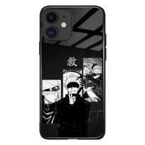 Jujutsu Kaisen Gojo Satoru Geto Anime Blizgus Stiklinis Telefono Dėklas iPhone SE 6s 7 8 Plus X Xr Xs 11 12 13 Mini Pro Max Samsung iPhone 12&Glossy Glass Case black