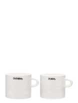 Anna + Nina - Weekend Tea Mug Set Of 2 - Arbatos puodelis - Balta