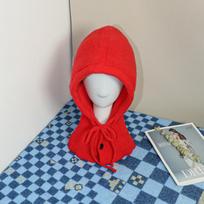 Moteriška korėjietiška skrybėlė žieminė šilta kepurė Šalikas, integruotas poros ausų apsaugos siūlas, megzta kepurė one size red