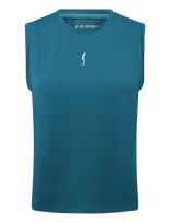 RS Sports - Women's Relaxed Tank - Mesh Rec (Deep Teal/White,S,St) - Sportinė palaidinė be rankovių - Mėlyna