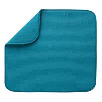 Microfiber Dish Drying Mats for Dishes Large Absorbent Sink Drain Mat Reversible-Dish Dryer Pad for Kitchen Counter Tool 40.5x45.5cm mėlyna
