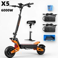 2404 metų 1200W-5000W-6000W spyruoklinis naujas elektrinis paspirtukas su dviem varikliais suaugusiems skirtas visureigis elektrinis paspirtukas X5 NFC 6000W60V40AH-BK-YY