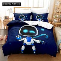 3D Spausdintas Anime Astro Bot Patalynės Komplektas Viengulis Twin Pilnas Queen King Dydžio Lovos Komplektas Suaugusiems Vaikams Miegamojo Antklodės Užvalkalų Rinkiniai Namų Tekstilė EU Single 90x200cm blue