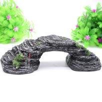 Vėžlių deginimosi terasa ir laipiojimo platforma - Dervos akmens tiltas akvariumo kraštovaizdžiui Small: 13x6x5 cm black