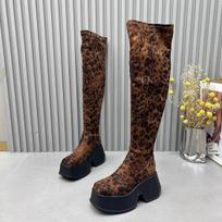 Leopardo rašto moteriški aukštakulniai batai virš kelių su platforma, zomšiniai, aukštakulniai, moteriški, prekės ženklo, žiemos 2025 m. tendencija, seksualūs, stambūs, Botas Mujer 38 chaki