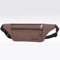 Women Men Fanny Pack Waist Belt Bag Canvas Purse Travel Camping Hiking Bag Pouch for Phone Coins CLE žalia