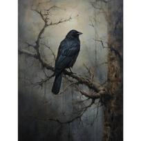 Teroro Tamsūs Juodvarniai Aliejiniai Plakatai Klasikiniai Varnos Helovino Spaudiniai Gotikinė Drobės Tapyba Sienos Menas Paveikslai Namų Svetainės Dekoravimas 50X70cm Unframed