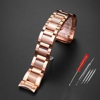23 mm aukštos kokybės nerūdijančio plieno laikrodžio apyrankė, skirta Cartier W7100037/W7100041/7100015 serijos metalinių laikrodžių apyrankės vyriškų laikrodžių dirželiai 23mm ryškiai rožinė