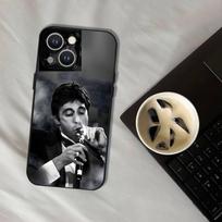 S-Scarface Tony Montana dėklas telefonui iPhone 16,15,14,13,12,11,Pro,XS,Max,XR,Plus,E,SE4,Mini Juodas minkštas dėklas iPhone16pro