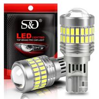 2 vnt. T15 LED lemputės W16W LED Canbus Be klaidų Super ryškios 3030+3014 SMD 921 912 LED lempos automobiliui Atbulinės eigos žibintas 6500K Baltos 12V T15 W16W 912 921 black