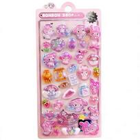 Šviečiantys mieli Sanrio 3D reljefiniai lipdukai Kawaii mergaitėms Kuromi Cinnamoroll My Melody kristaliniai lipdukai Vaikų dekoravimo lipdukų rinkiniai white