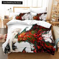3D Printed Cartoons Tokyo Ghoul Kaneki Ken Bedding Set Duvet Cover Double Twin Full Queen King Adult Kids Bedclothes Quilt Cover (135x200cm)