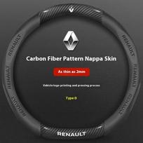 Ratų gaubtai automobilio anglies pluošto odinis vairo gaubtas, skirtas „Renault Talisman Laguna Sandero Scenic Kadjar Captur Clio KWID Megane“