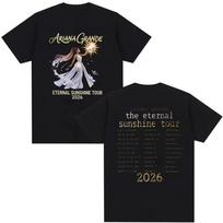 Ariana Grande The Eternal Sunshine Tour 2026 Graphic Tshirt Men Women Vintage High Quality Oversized Cotton Streetwear Tshirt S gray