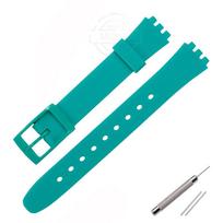 Minkšta silikoninė laikrodžio apyrankė, tinkama Swatch 12 mm, mergaitėms, moterims, spalvota, vandeniui atspari riešo apyrankė, laikrodžio priedai 12mm turkio mėlyna spalva